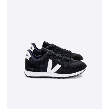 White/Black Men's Veja RIO BRANCO FLANNEL Running Shoes | AU 168QMA